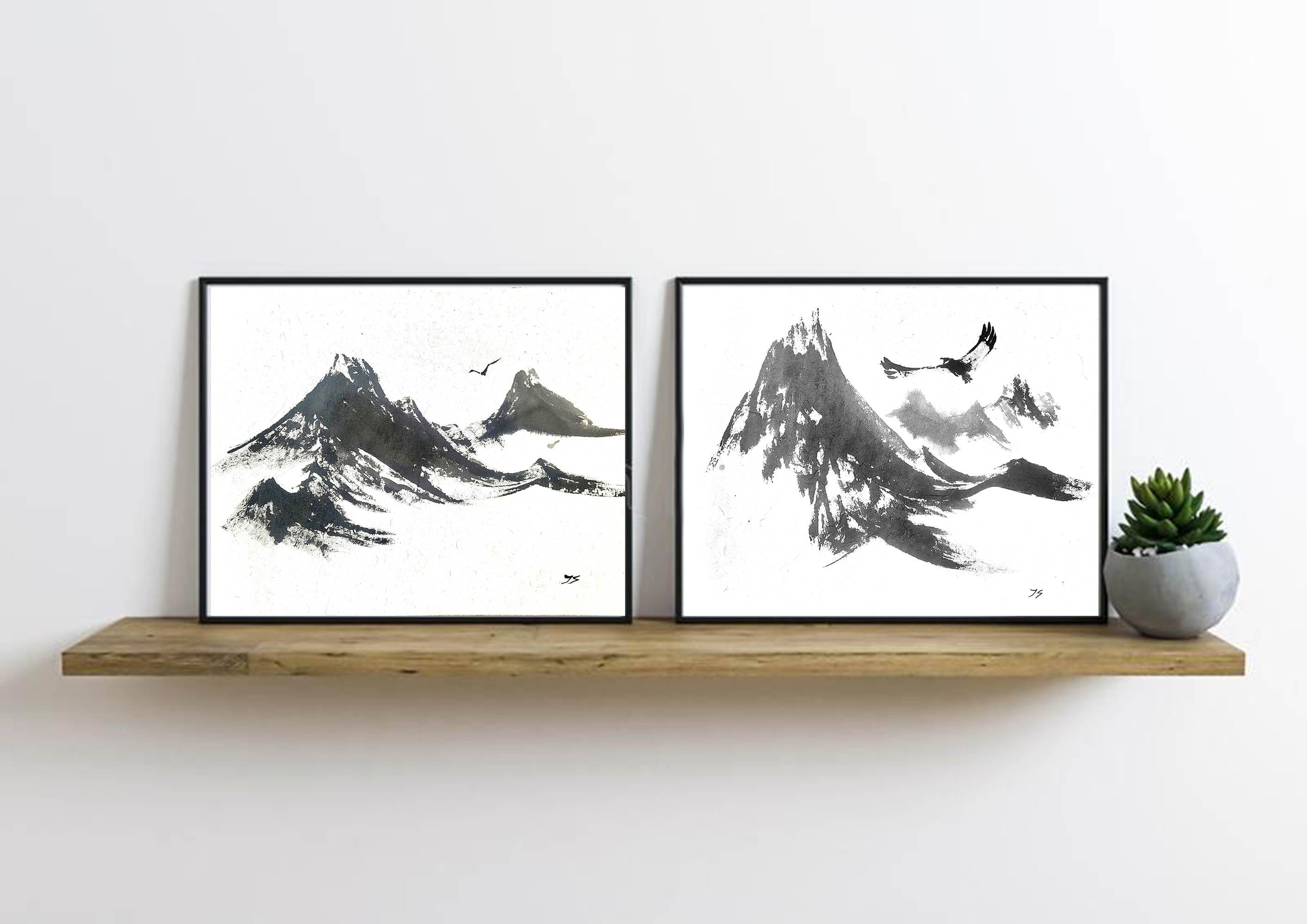 Sumie Japanese Ink Landscape Painting 