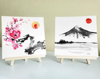 色紙 | 水彩画 | 実と葉のあるビワの木 - Etsy 日本