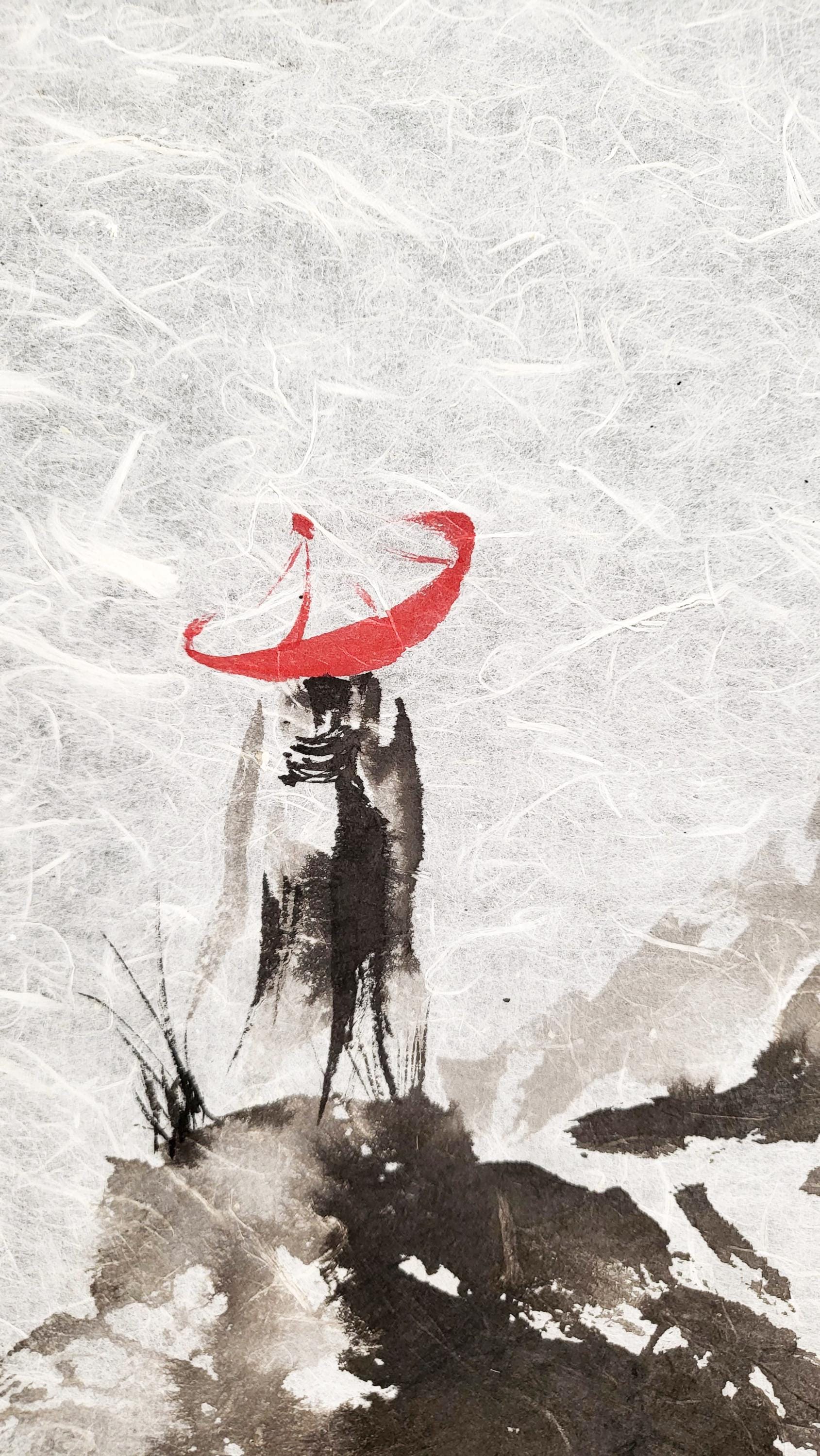 Japanese Sumie Ink Painting Set: Zen Landscape Art (14x18 Inch) - Etsy