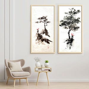 Set di pittura a inchiostro giapponese Sumie: arte paesaggistica zen (14 x 18 pollici)