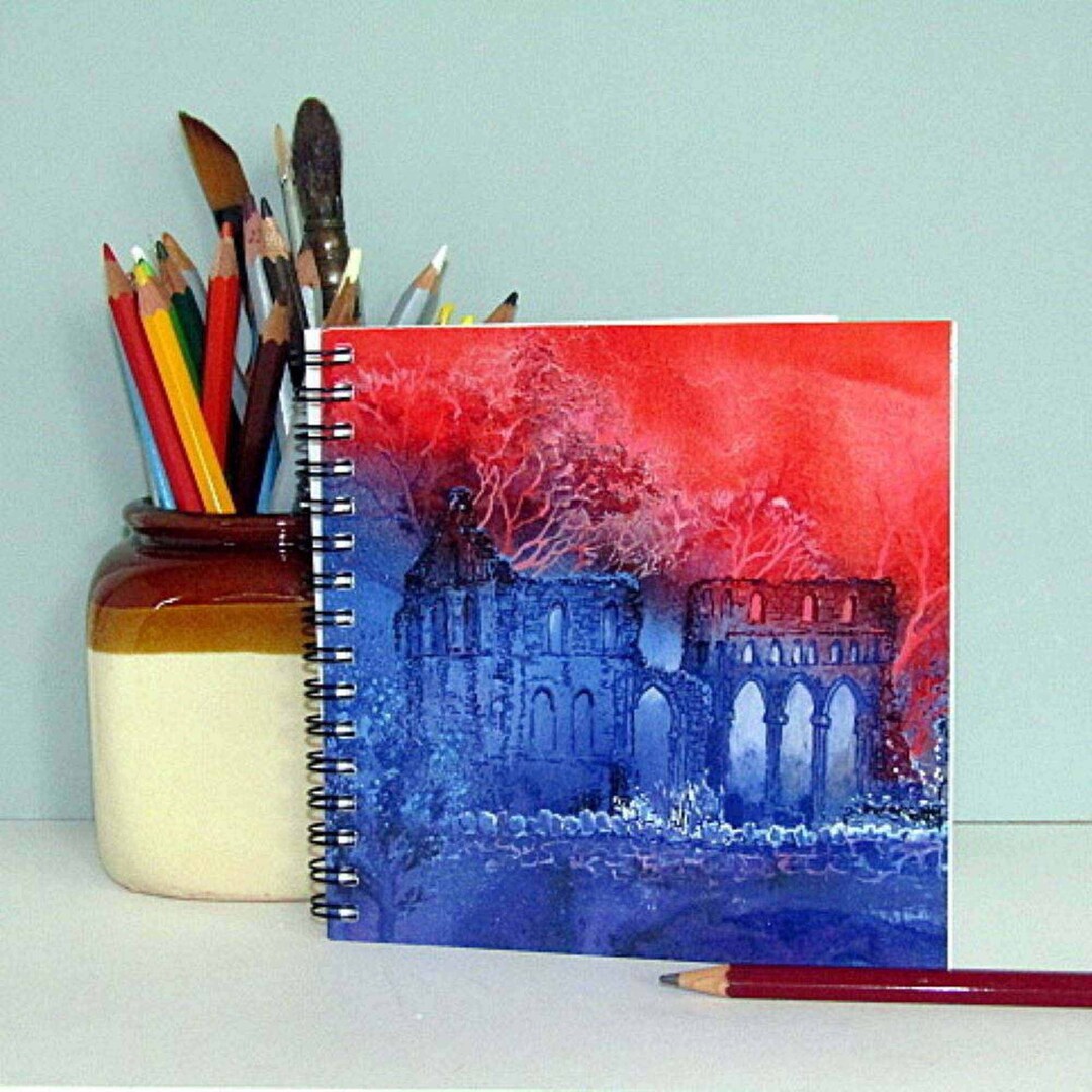 Mystical Abbey Notebook Spiral Bound Square Notebook Etsy