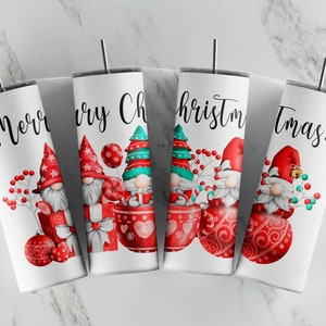 Christmas Gnomes - 20oz Skinny Tumbler Sublimation Designs - Straight and Tapered Tumbler Templates
