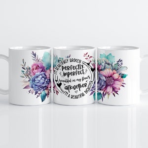 Perfectly Imperfect - 15oz Mug Wrap Sublimation Design - Coffee Mug Wrap Design - Digital Download PNG