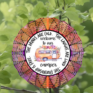 Wind Spinner Png | Welcome To Our Camping | Digital Download |  Wind Spinners For Gardens | 10.5 Inch Round Sublimation