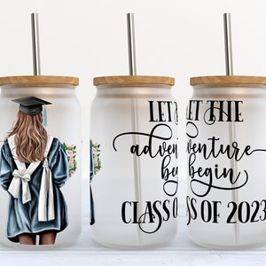 Graduation - Class of 2023 - 16 oz Libbey Glass Can Tumbler Sublimation Design - Design Digital Download PNG