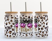 Summer Vibes - 16 oz Libbey Glass Can Tumbler Sublimation Design - Design Digital Download PNG