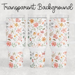 Dainty Wildflowers - 40oz Quencher Tumbler Wrap Sublimation Design - Design Digital Download PNG