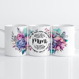 Mimi - Nonna - Design per sublimazione dell'involucro della tazza da 15 once - Design dell'involucro della tazza da caffè - Download digitale PNG