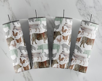 Farm Fresh - 20oz Skinny Tumbler Sublimation Designs - Straight and Tapered Tumbler Templates