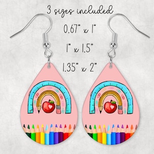 Teacher | Teardrop Earring Png | Earring Sublimation  | Earring Blanks Design | Digital Download