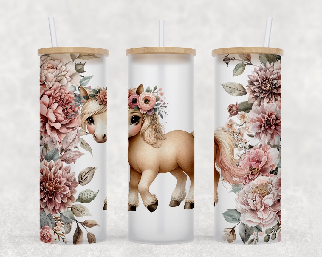 Palomino Horse - SEAMLESS - 25 Oz Libbey Glass Can Tumbler Sublimation ...
