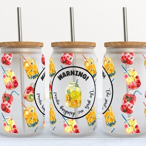 Warning The Girls Are Drinking Again - 16 oz Libbey Glass Can Tumbler Sublimation Design - Design Digital Download PNG