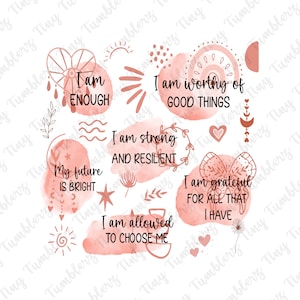 Affirmations Png | Digital Download | Positive Words Sublimation | Inspirational Quotes Png | Positive Quote | Inspirational Png