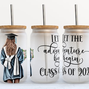 Graduation - Class of 2024 - 16 oz Libbey Glass Can Tumbler Sublimation Design - Design Digital Download PNG