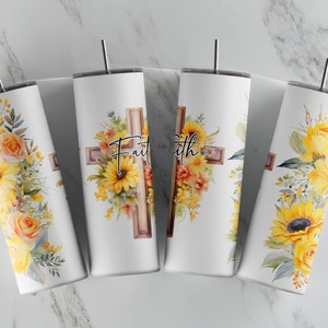 Faith - 20oz Skinny Tumbler Sublimation Designs - Straight and Tapered Tumbler Templates