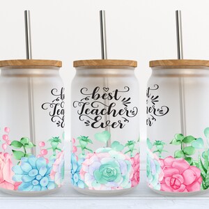 Meilleur professeur de tous les temps - Tumbler Libbey 16 oz en sublimation - Design numérique téléchargement PNG