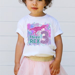 Three Rex PNG - Birthday Girl PNG - Designs Downloads - PNG Clipart - Shirt Design - Sublimation Download