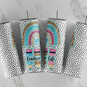 Teacher - 20oz Skinny Tumbler Sublimation Designs - Straight and Tapered Tumbler Templates