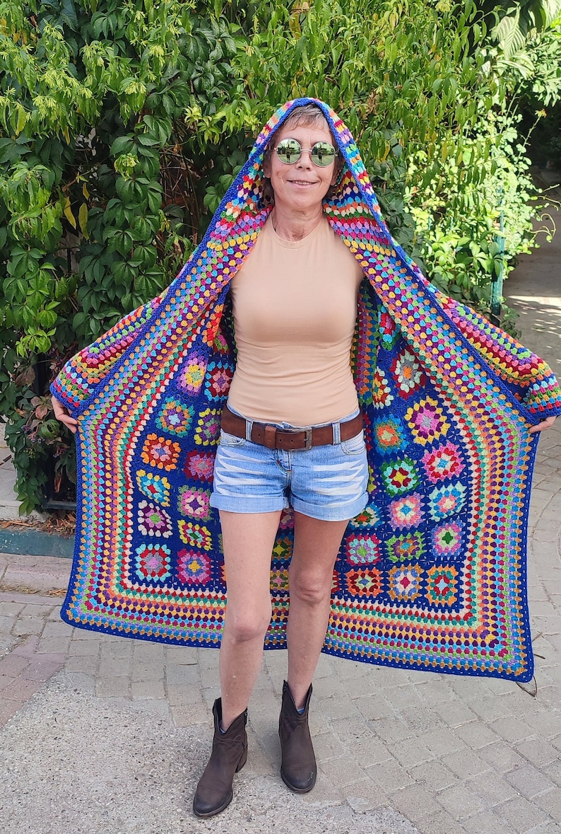 Granny Square Afghan Cardigan Knitted Zara Crochet Coat Etsy