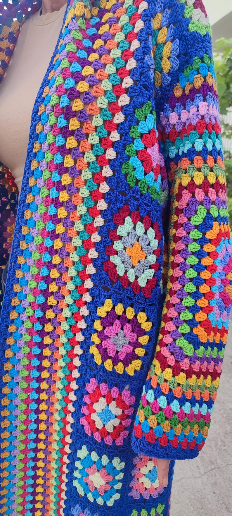 Granny Square Afghan Cardigan Knitted Zara Crochet Coat Etsy