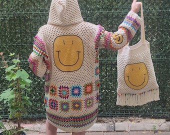 Crochet Bag, Granny Square Bag, Crochet Purse, Crochet tote Bag, Retro Bag, Hippie Bag,Gift for Her, Boho Bag, Vintage Style, Afghan Bag
