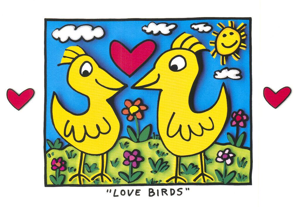 *＊*…James Rizzi 『 FLOWERS 』*＊*…LOVEBIRDS James Rizzi | Love Birds | Art Postcard | 16.5 × 11.5cm - Etsy UK