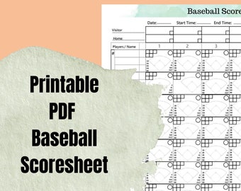 Baseball Scoresheet: Print Your Baseball Score Sheets and Score in Style