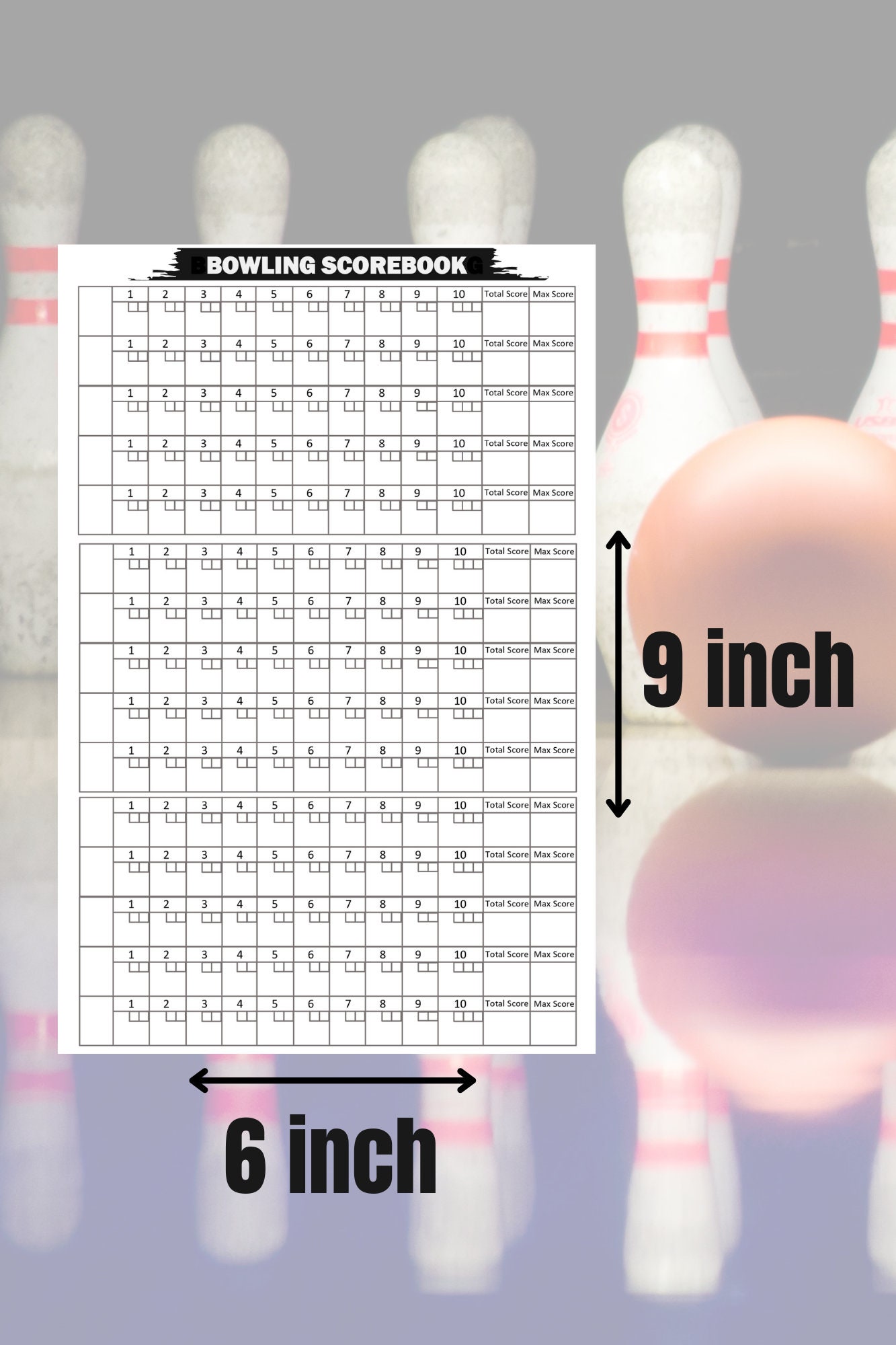 Bowling Scorebook Pdf Printable Template - Etsy