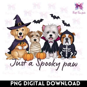 Spooky Halloween Dog Paw PNG: Sublimation Design for Dog Lovers (Digital Download)