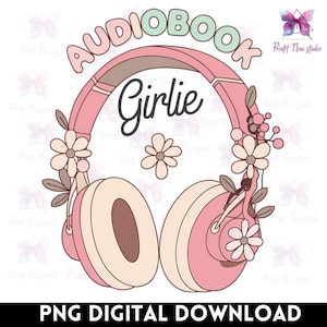 Audiobook Girly PNG: Book Lover Clipart (Digital Download)