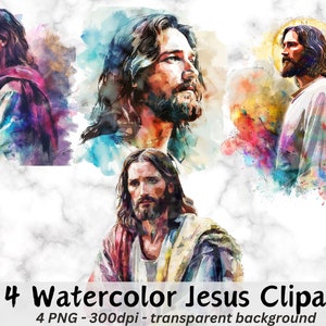 Watercolor Jesus Clipart, Christian Clipart, Catholic Clipart, Jesus PNG designs, Paper craft junk journal, Commercial Use, Digital download
