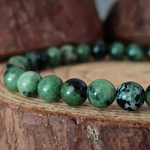 Ruby zoisite bracelet 6mm lithotherapy natural stone