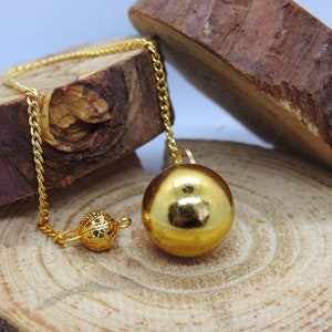 Gold Metal Pendulum Witness Ball for Dowsing