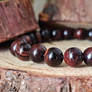8mm bull&#39;s eye bracelet lithotherapy, natural stone