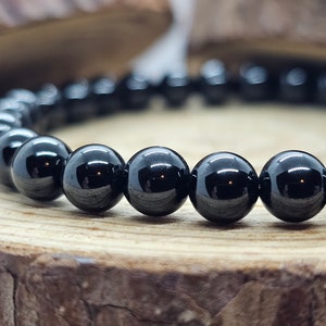 Black spinel bracelet 6mm lithotherapy natural stone