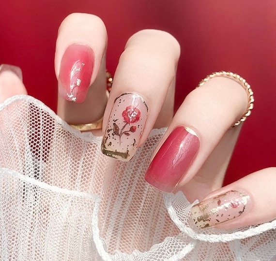 Rose Water  | Nail Wraps, Long-Lasting Art Stickers, Elegant DIY Manicure