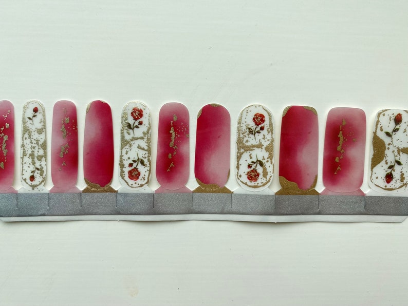 Eau de rose | Protège-ongles, stickers artistiques durables, manucure DIY élégante Nail Wrap Only