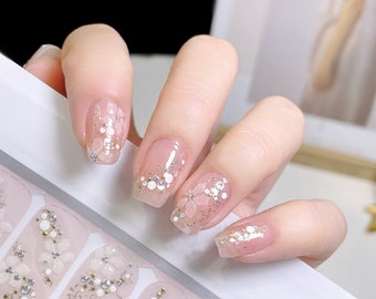Couronne de mariée | Protège-ongles, stickers artistiques durables, manucure DIY élégante