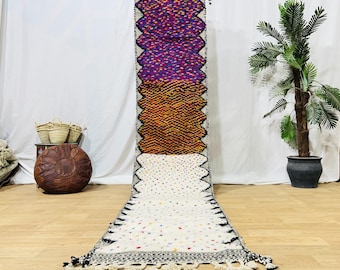 Custom Dotted Beni Ourain Runner: Handmade Moroccan Wool Rug