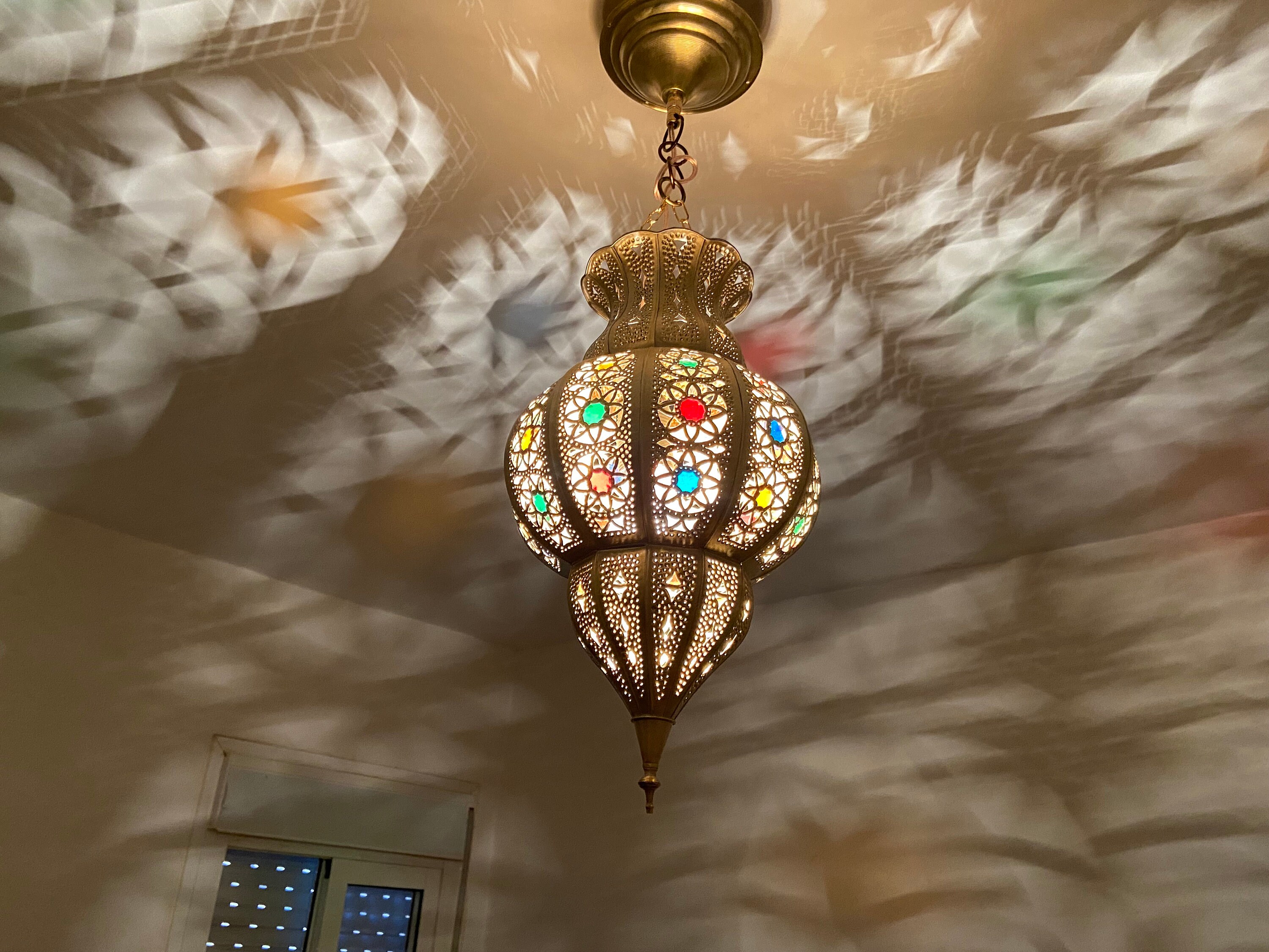 Lanterne Décoration Style Marocain En Verre Et Fer Doré - Pour Mariage, Salon, Ambiance Romantique