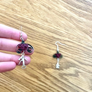 Grape Bunch & Wine Charm Earrings! // Paper // Lightweight