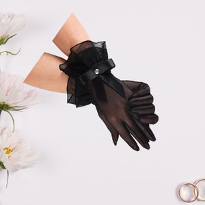Bridal Gloves, Ladies gloves Bridesmaid, Wedding Accessories, Long Sheer Gloves, Tulle wedding gloves, Transparent prom Gloves