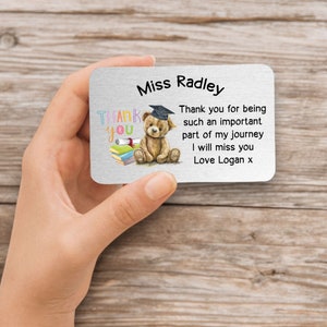 Personalisierte Lehrer Geldbörse Brieftasche Karte, Lehrer Geschenke, Lehrer Visitenkarte, Danke Lehrer Geschenk, Schulabschluss Geschenk, Andenken