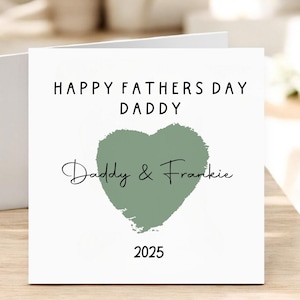 Tarjeta del Día del Padre - Feliz Día del Padre, Papá - Personalizada con el nombre del papá y del niño/bebé - y mensaje personalizado - Regalo de cumpleaños para papá