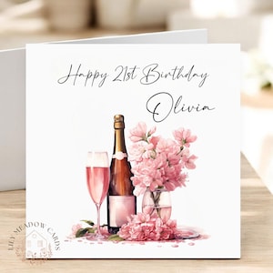 Carte d'anniversaire pour elle | Carte d'anniversaire pour dames | 18, 21, 30 Joyeux anniversaire | Carte d'anniversaire fille | fleurs | floral | Anniversaire marquant