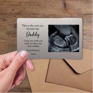 Personalisierte Baby Scan Brieftasche Karte für Papa zu sein - alles Gute zum Geburtstag Geschenk vom Bauch - Opa Überraschung - Sonogramm - Papa 1