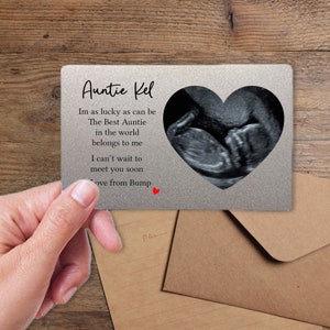 Tarjeta de billetera personalizada con la mejor ecografía para la futura tía: regalo de feliz cumpleaños para la barriguita, sorpresa, ecografía, regalo para tía y bebé