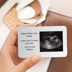 Personalisierte Baby Scan Brieftasche Karte zum Vatertag - Weihnachtsgeschenk aus dem Bauch - Opa Überraschung - Sonogramm - Papa Geburtstag