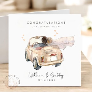 Le jour de votre mariage, carte personnalisée de félicitations à un couple spécial, M. et Mme de jeunes mariés, cadeau pour elle et lui
