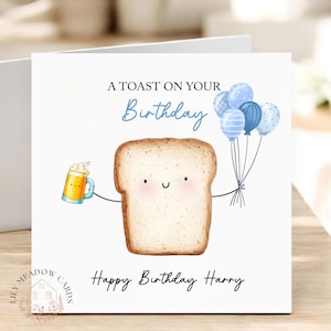 Ein Toast auf Ihren Geburtstag | Neuheit Geburtstagskarte | Lustiger Freund Alles Gute zum Geburtstag | Geburtstagskarte Kollegin | Meilenstein Geburtstag | Personalisiert